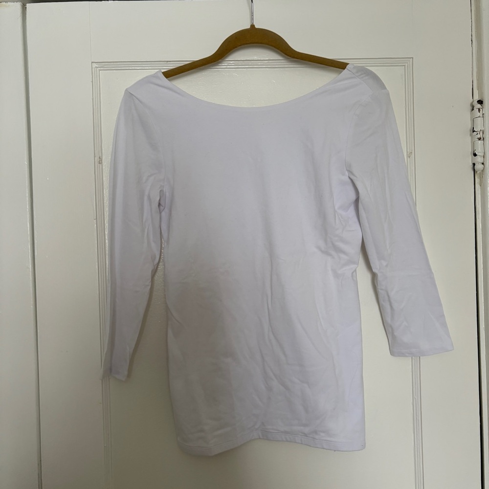 NWOT Boden Elegant White 3/4 Sleeve Tee